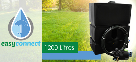 1200 Litre EasyConnect Rainwater Harvesting System - Black