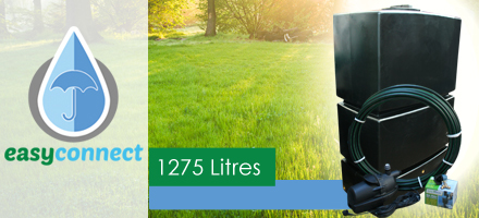 1275 Litre EasyConnect Rainwater Harvesting System - Black