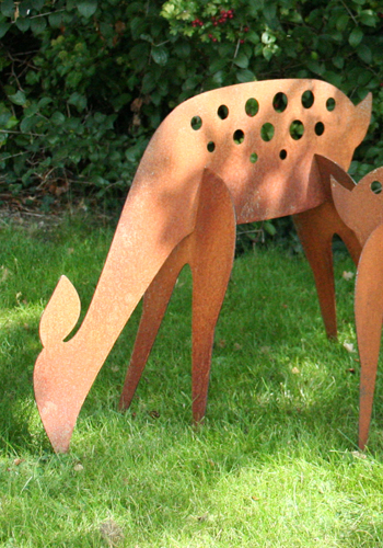 Steel doe antles - garden art