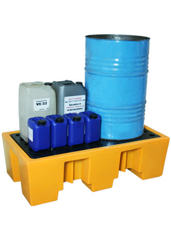 2 Drum Plastic Spill Pallet - PE Grid