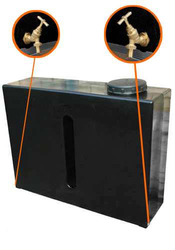 250 Litre Slimline Water Tank  - Double Outlet