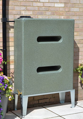 400 Litre Water Butt in Green Marble V3