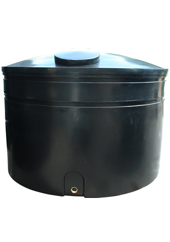 5000 Litre Cylindrical Potable Water Tank - Black - WRAS Approved