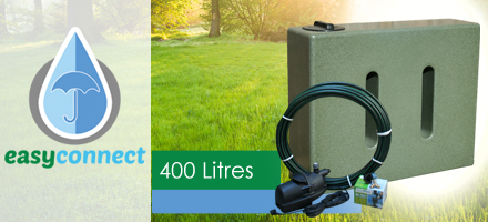 400 Litre EasyConnect Rainwater Harvesting System - Green Marble