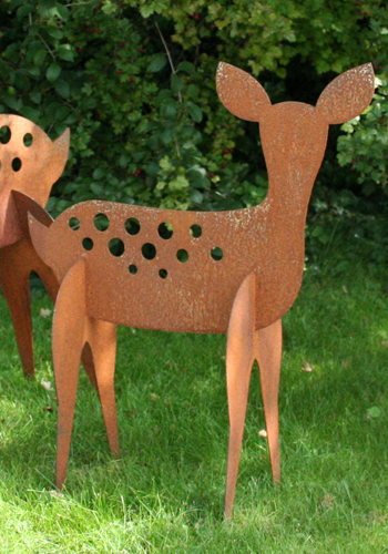 Steel fawn - garden art