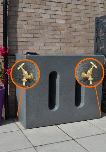 1000 Litre Water Butt V1 - Millstone - Double Outlet