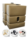 1200 Litre Water Butt Twin Pack Solo - Sandstone