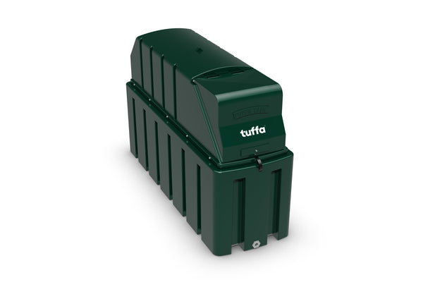 1350 Litre Plastic Bunded Heating Oil Tank 1'' Bottom Outlet - Clock Gauge, Tank Pack