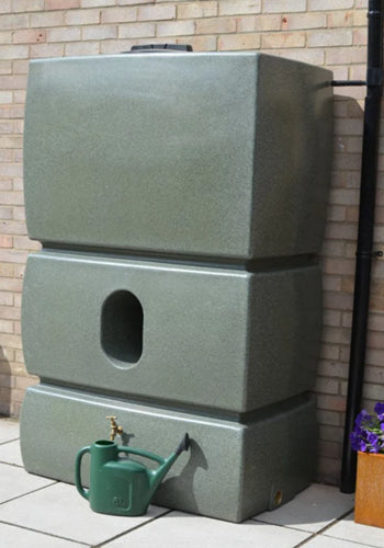 1500 Litre Extra Large Water Butt - Rainwater Tank - Green Marble