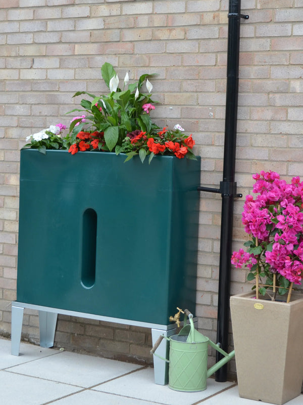 250 Litre Water Butt Planter Green