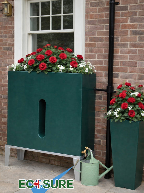 250 Litre Water Butt Planter Green