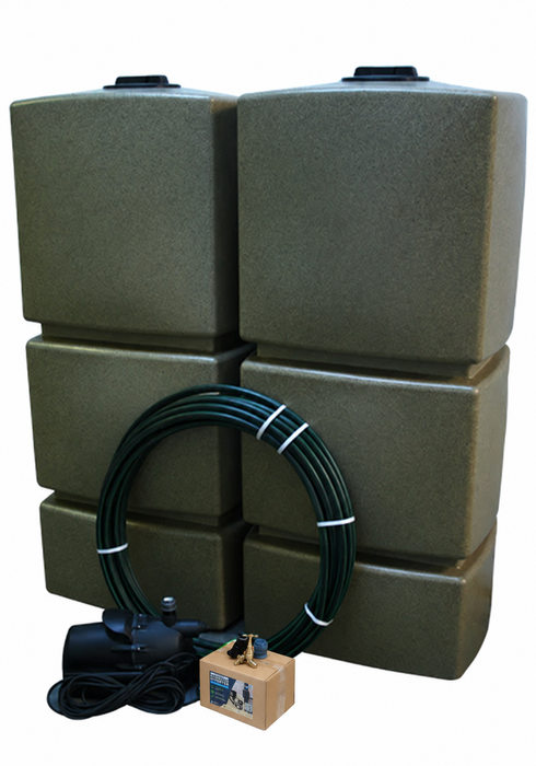 2 x 825 Litre EasyConnect Rainwater Harvesting System - Sandstone