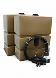 sandstone 1200L water butts with pump and pipe
