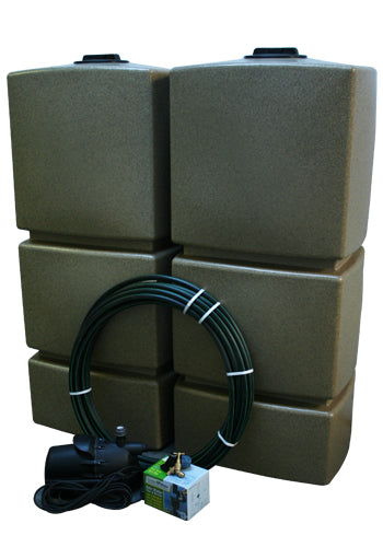 2 x 825 Litre EasyConnect Rainwater Harvesting System - Sandstone