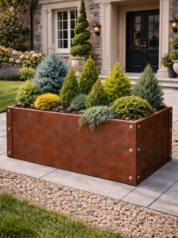 800 x 400 x 450mm Corten Steel Raised Bed