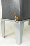 400 Litre Flat Pack Water Butt Stand - Galvanised showing brass tap