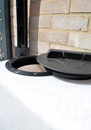 400 Litre Water Butt in White Marble V3