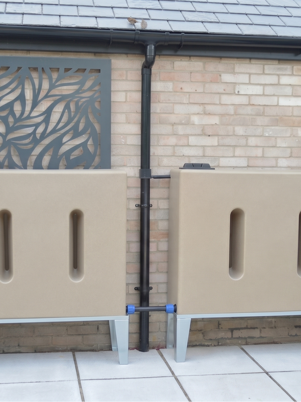 400 Water Butt Twin Pack Linked - Sandstone