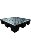 4 Drum Plastic Spill Pallet - PE Grid - Black