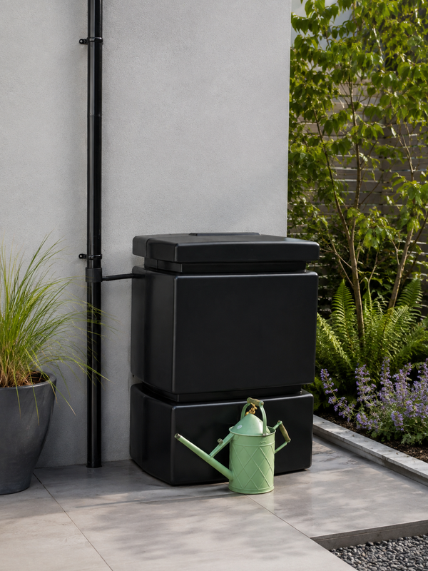 525 Litre Pillar Water Butt in Black