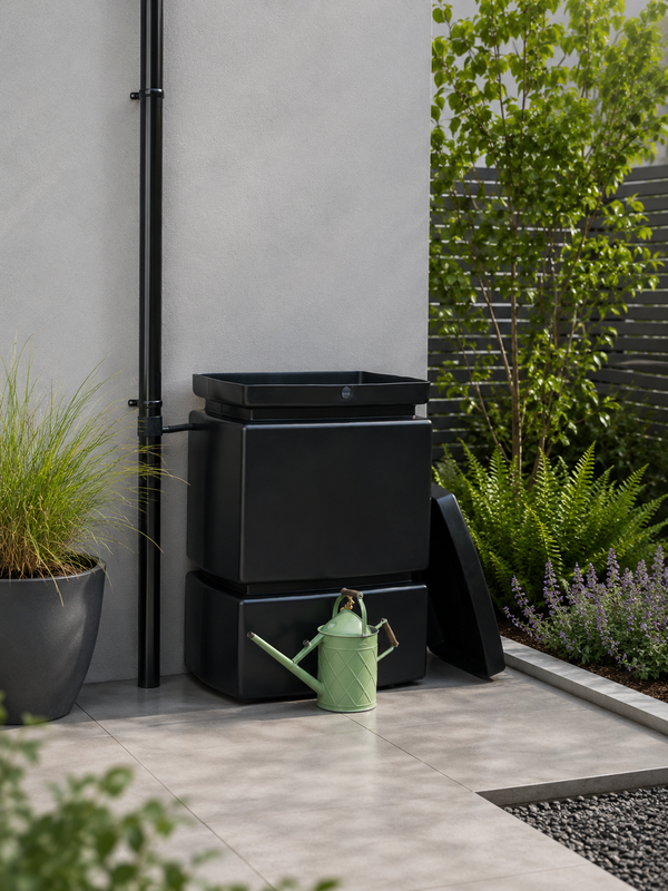 525 Litre Pillar Water Butt in Black