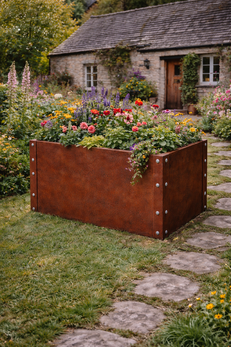 1200 x 600 x 600mm Corten Steel Raised Bed