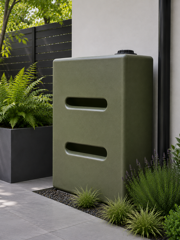 650 Litre Tall Water Butt V3 - Green Marble