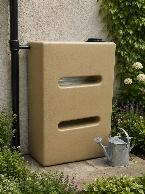 650 Litre Tall Water Butt V3 - Sandstone