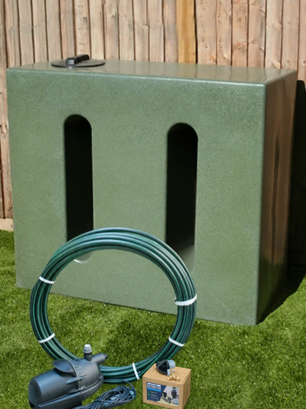 750 Litre EasyConnect Rainwater Harvesting System - Green Marble