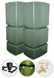 825 Litre Water Butt Twin Pack Linked - Green Marble