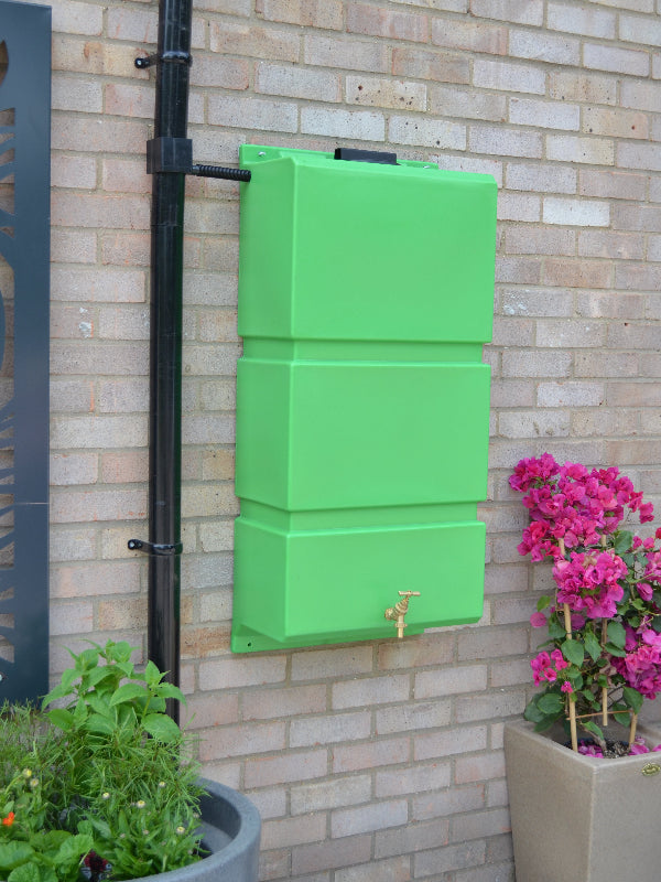 100 Litre Wall Mounted Water Butts - Apple Green