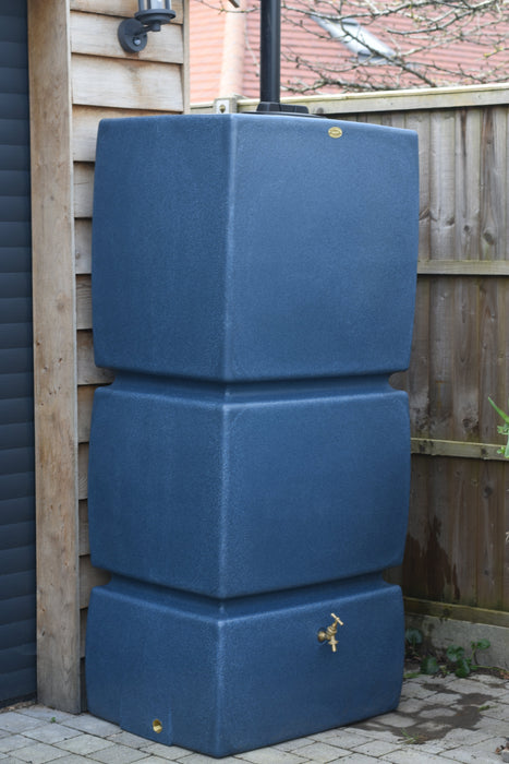 825 Litre Pillar Water Butt Rainwater Tank in Blue Marble