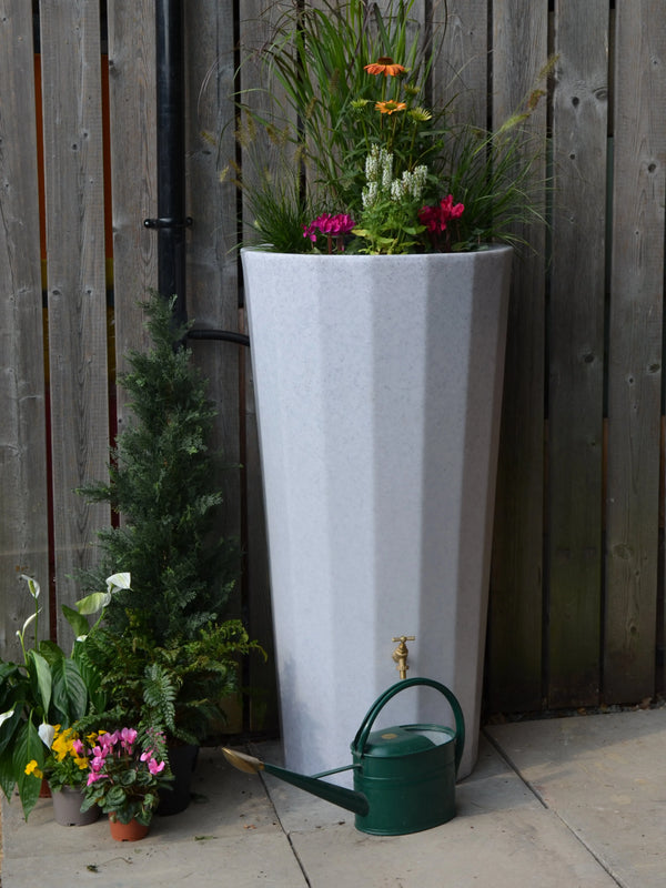 Metropolitan Water Butt Planter - White Marble