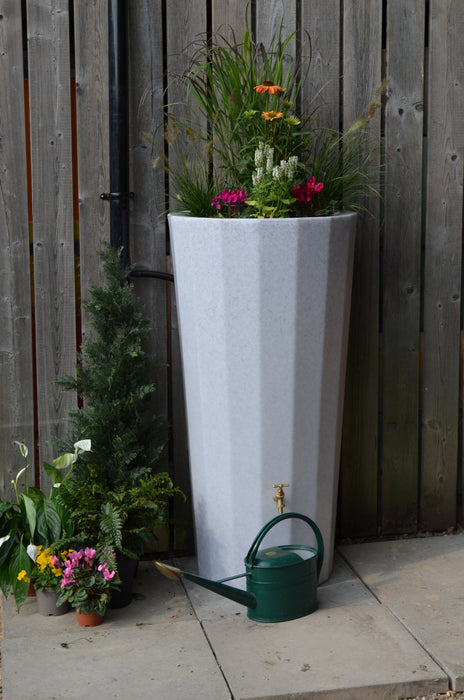 Metropolitan Water Butt Planter - White Marble