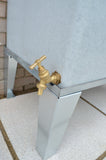 white marble water butt with brass tap
