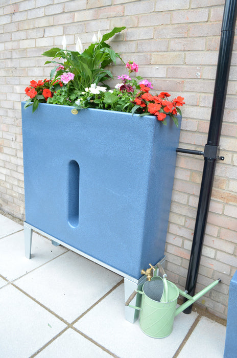 250 Litre Water Butt Planter Blue Marble