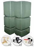 825 Litre Water Butt Twin Solo Pack - Green Marble