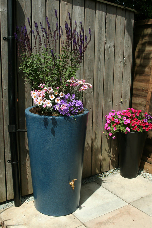 City Water Butt Planter Blue Marble