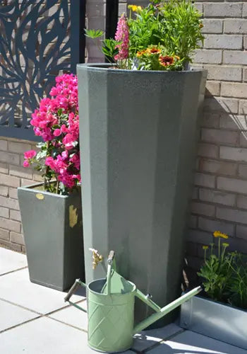 Metropolitan Water Butt Planter - Green Marble