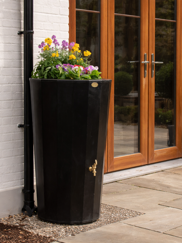 Midi Metropolitan Water Butt Planter in Black