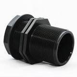 Black threaded fitting on a white background