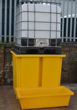 Space Saving IBC Bund Pallet - Yellow with PE Grid & 115L Spill Tray