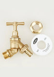 Brass Tap with reducer and roll of ptfe tap