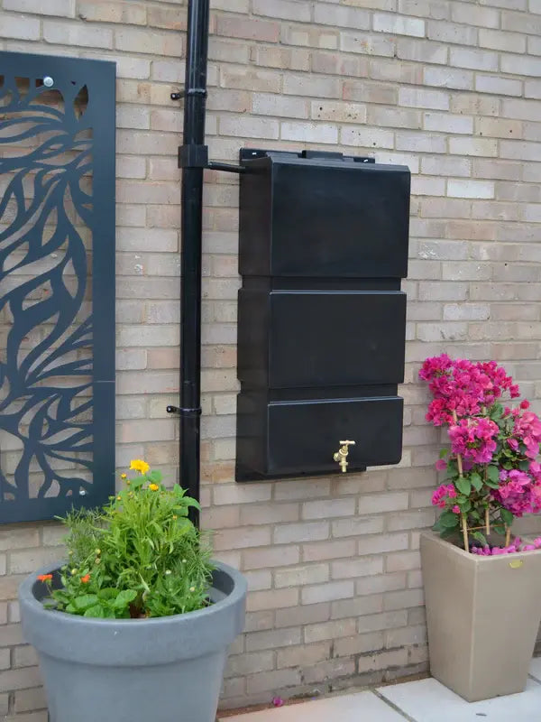 100 Litre Wall Mounted Water Butts - Black