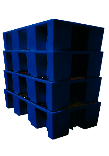 4 x Double IBC Bunds - Blue