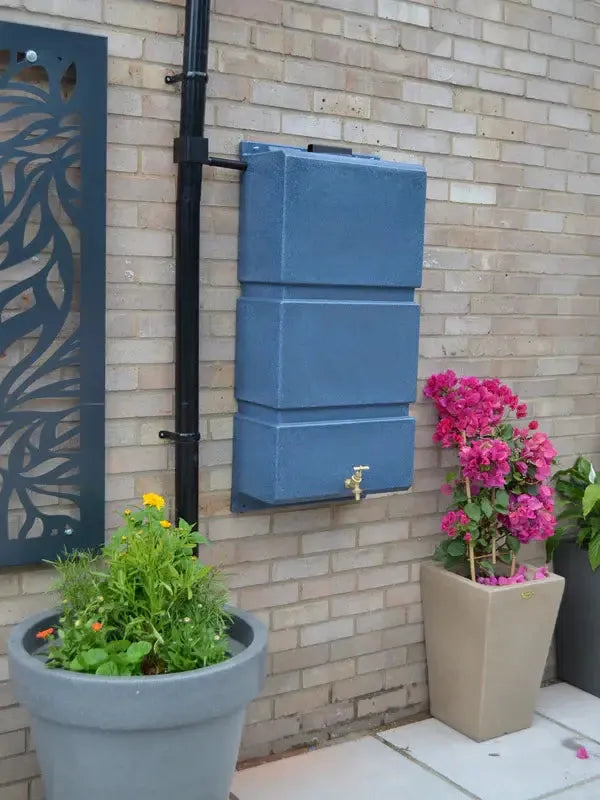 100 Litre Wall Mounted Water Butts - Blue Stone