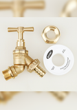 100 Litre Wall Mounted Water Butt with Tap & Diverter - White Marble