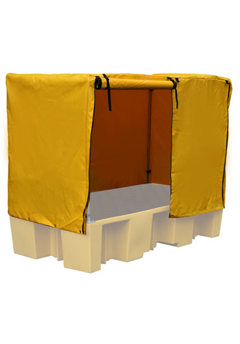 Heavy Duty Double IBC Bund Cover & Frame - Yellow