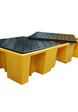 Twin Double IBC Bund Yellow c/w Frame and Cover
