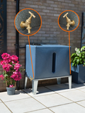 350 Litre Square Water Butt V1 - Blue Stone - Double Outlet